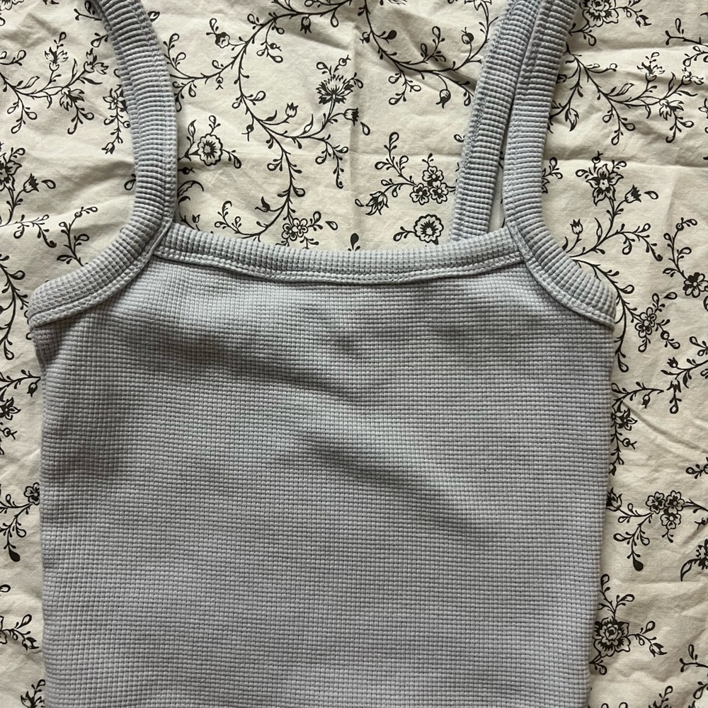 Light Blue Waffle Knit Top